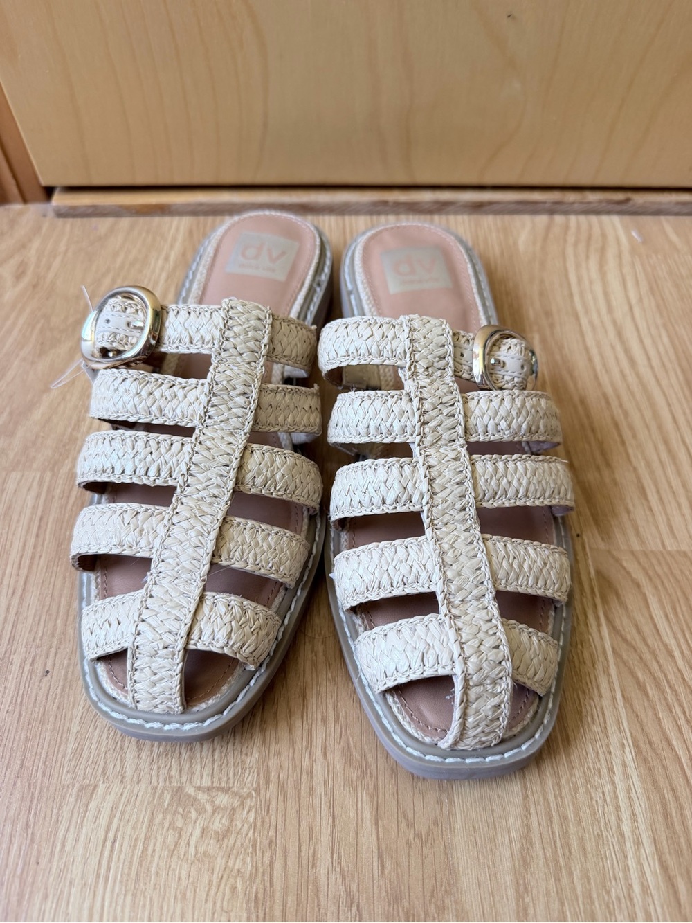 DV by Dolce Vita Cream Braided Slide Mules with Buckle